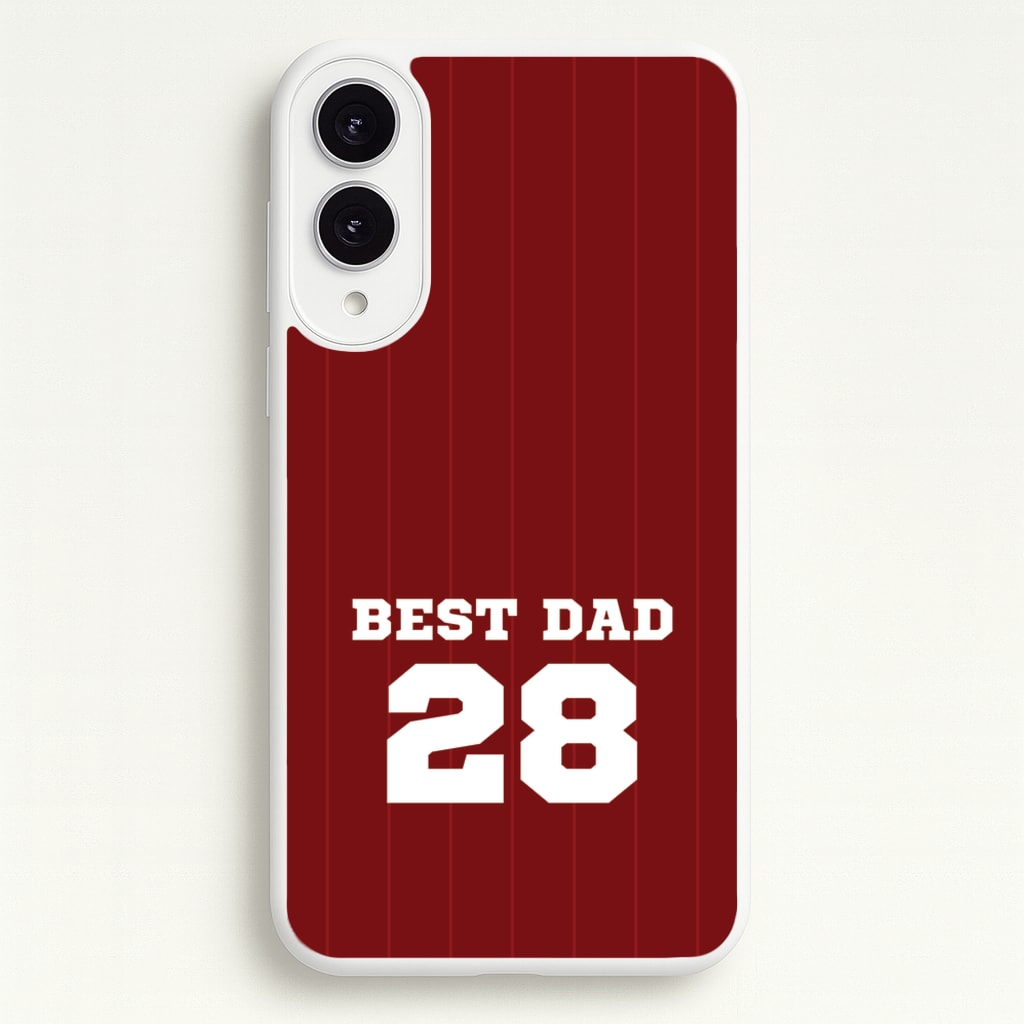 Best Dad Football Stripes Personalised - Father's Day Phone Case for Galaxy S25 Edge