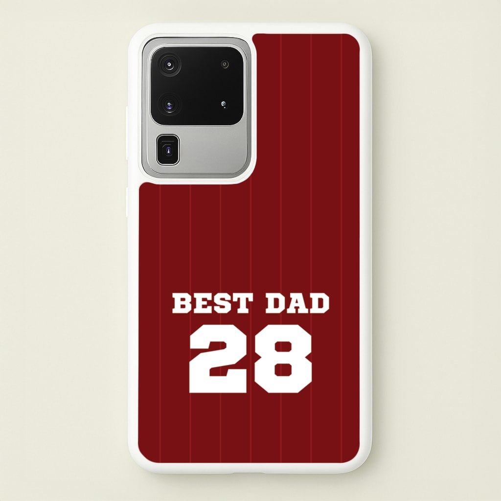Best Dad Football Stripes Personalised - Father's Day Phone Case for Galaxy S20 Ultra