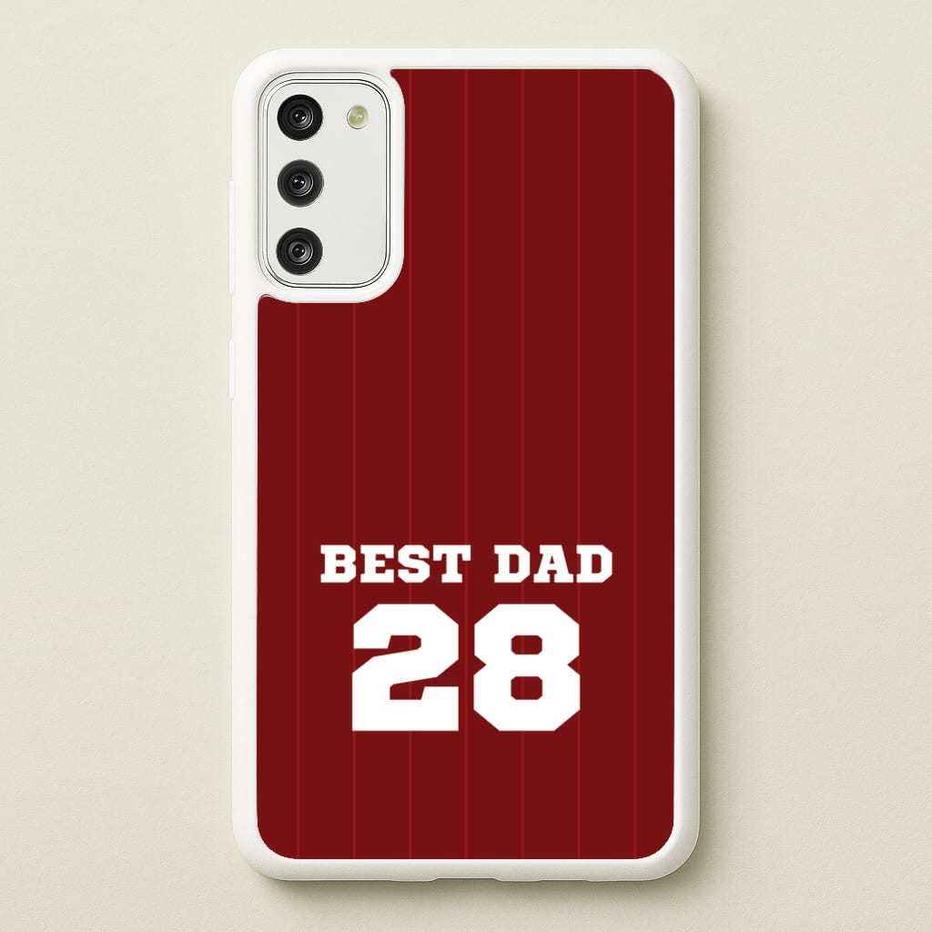 Best Dad Football Stripes Personalised - Father's Day Phone Case for Galaxy S20FE