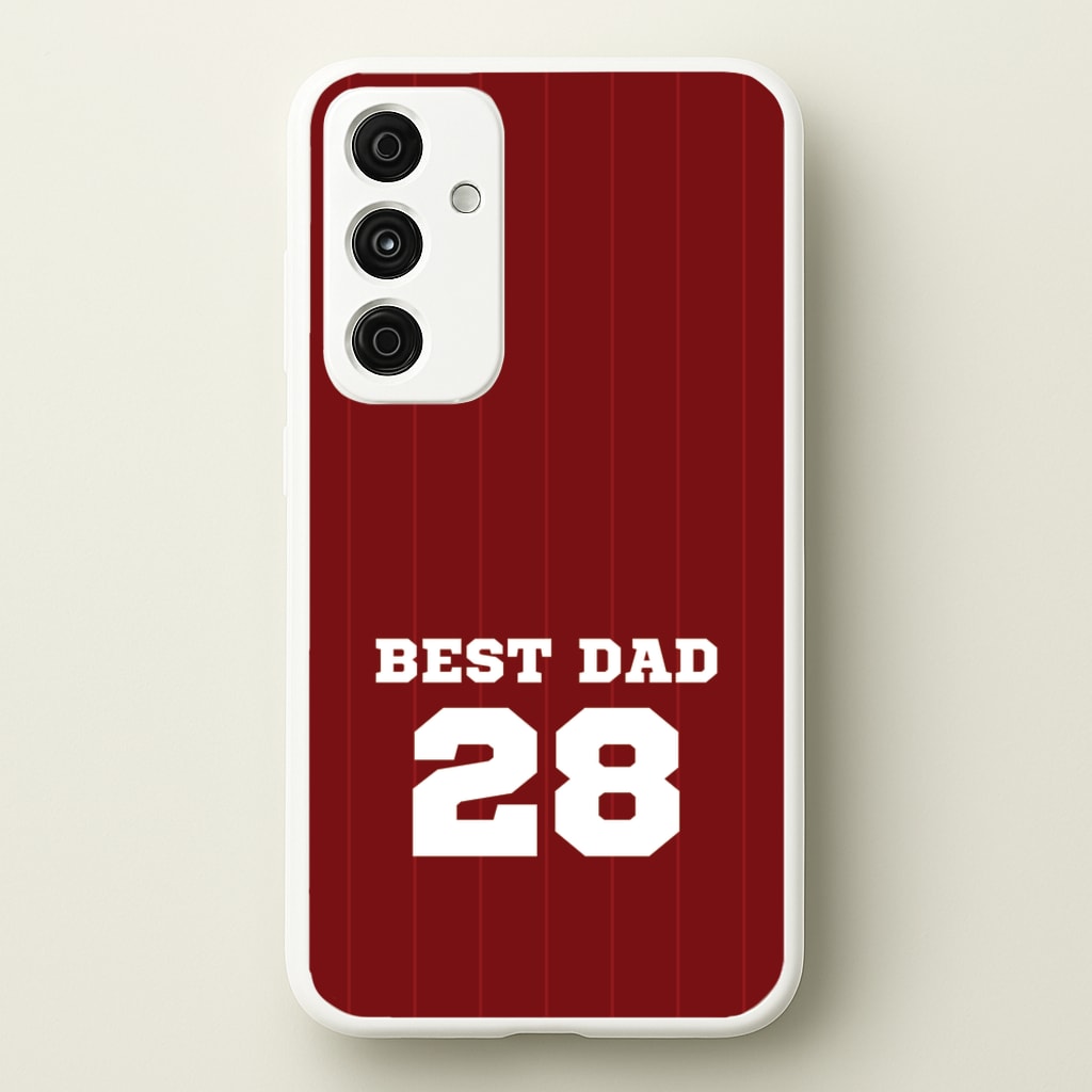 Best Dad Football Stripes Personalised - Father's Day Phone Case for Galaxy A55
