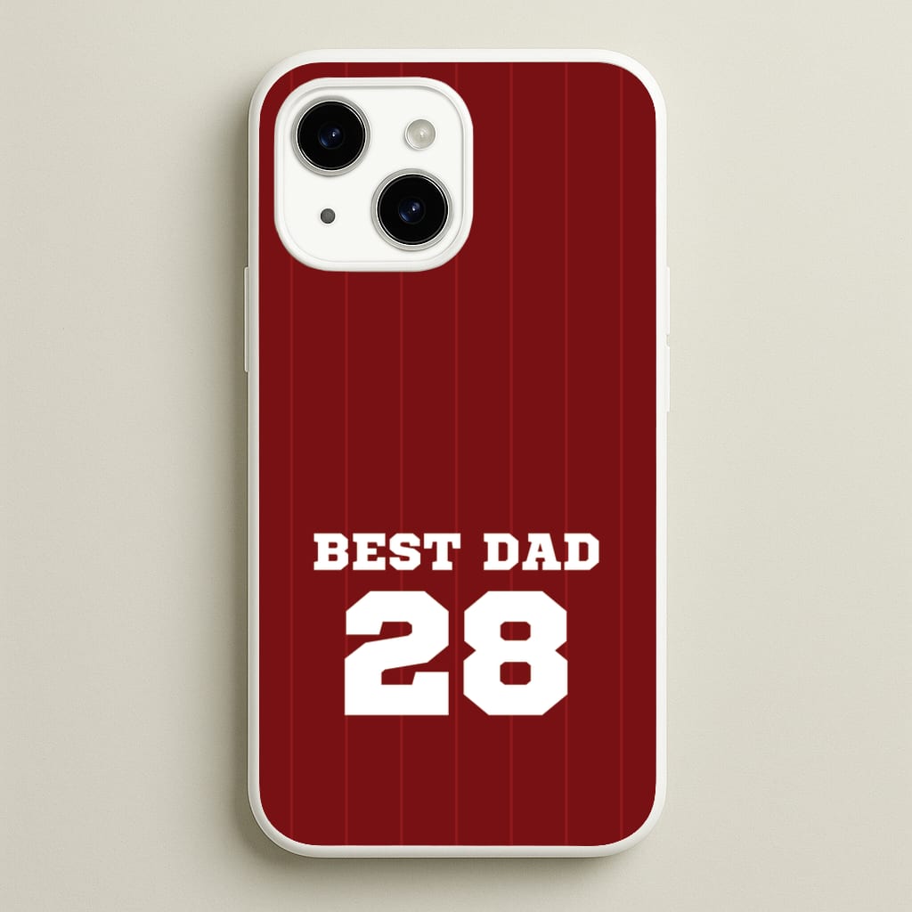 Best Dad Football Stripes Personalised - Father's Day Phone Case for iPhone 14