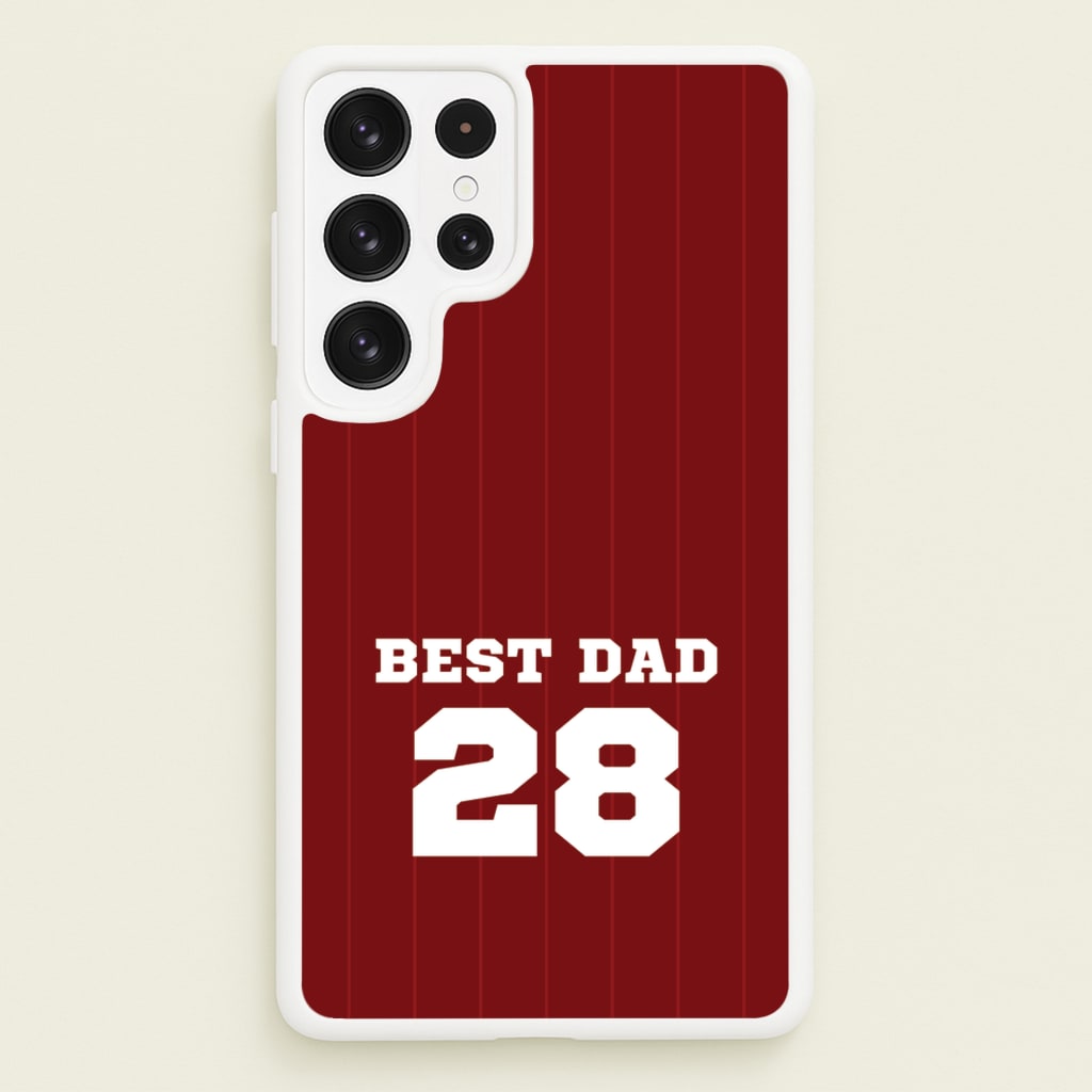 Best Dad Football Stripes Personalised - Father's Day Phone Case for Galaxy S23 Ultra