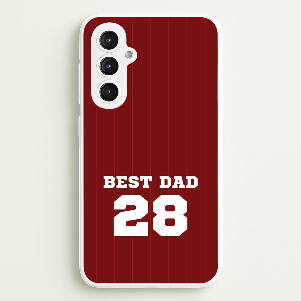 Best Dad Football Stripes Personalised - Father's Day Phone Case for Galaxy S23FE