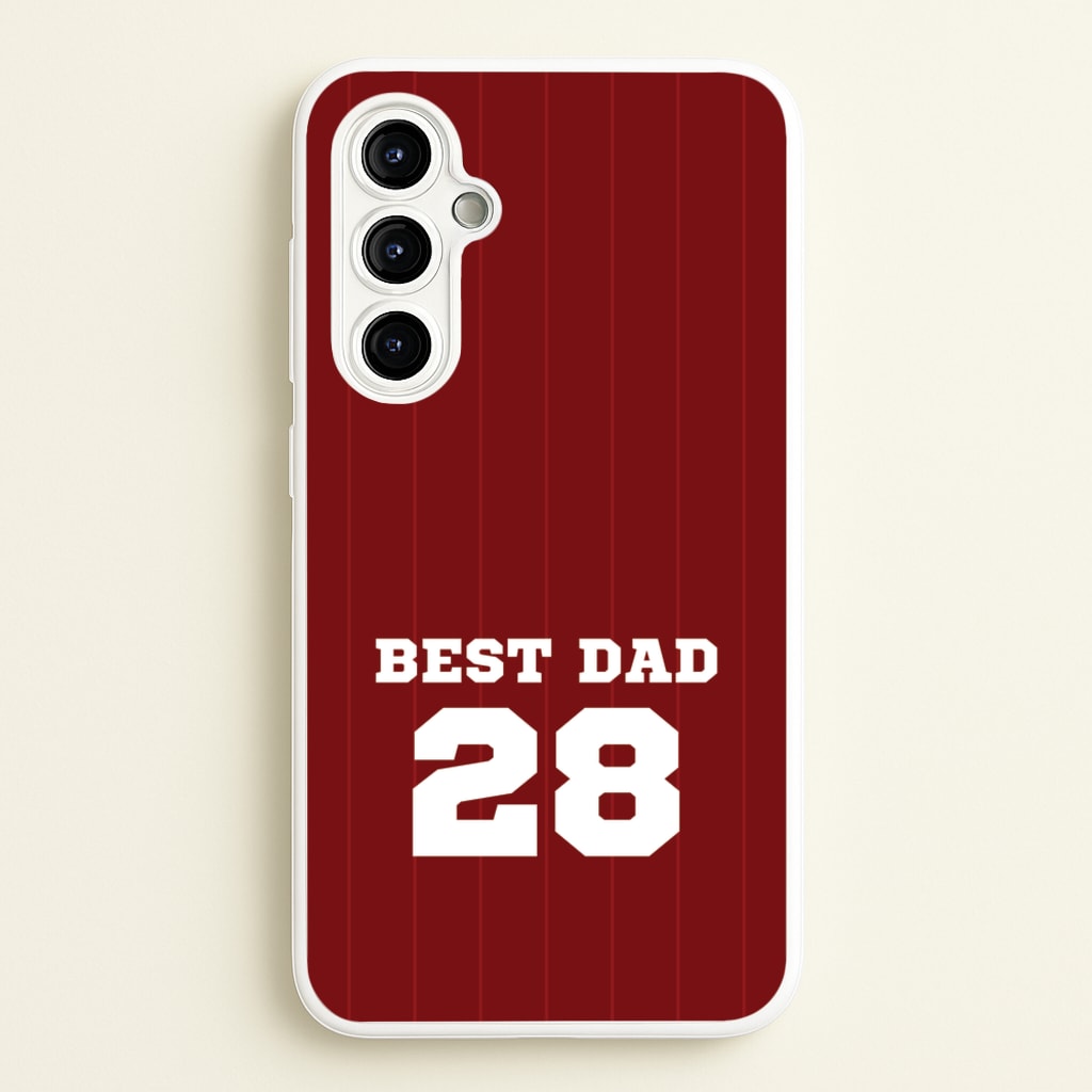 Best Dad Football Stripes Personalised - Father's Day Phone Case for Galaxy A54