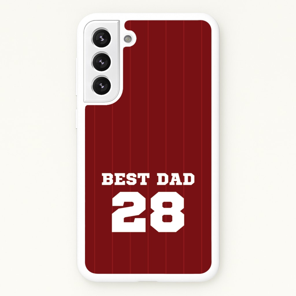 Best Dad Football Stripes Personalised - Father's Day Phone Case for Galaxy S21