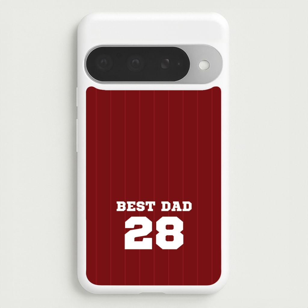 Best Dad Football Stripes Personalised Phone Case for Google Pixel 10 Pro XL