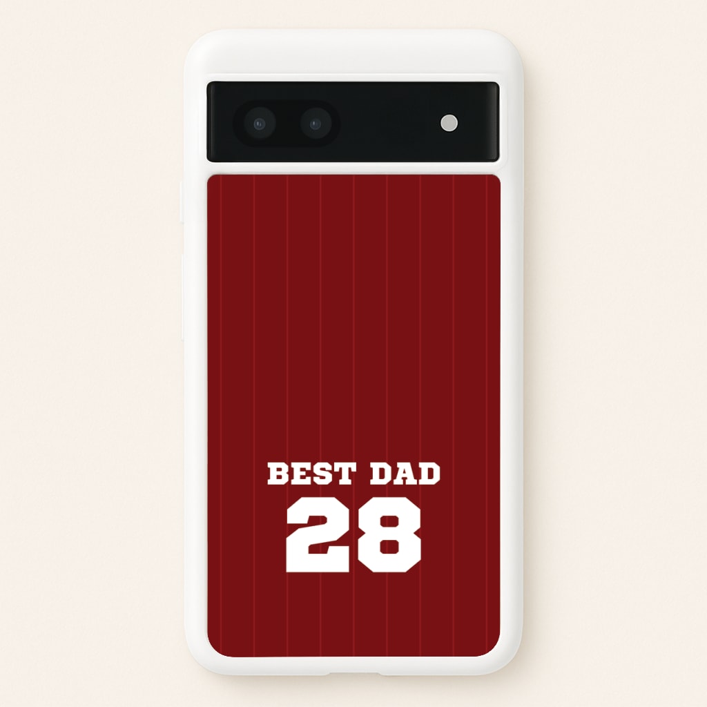Best Dad Football Stripes Personalised - Father's Day Phone Case for Google Pixel 7a