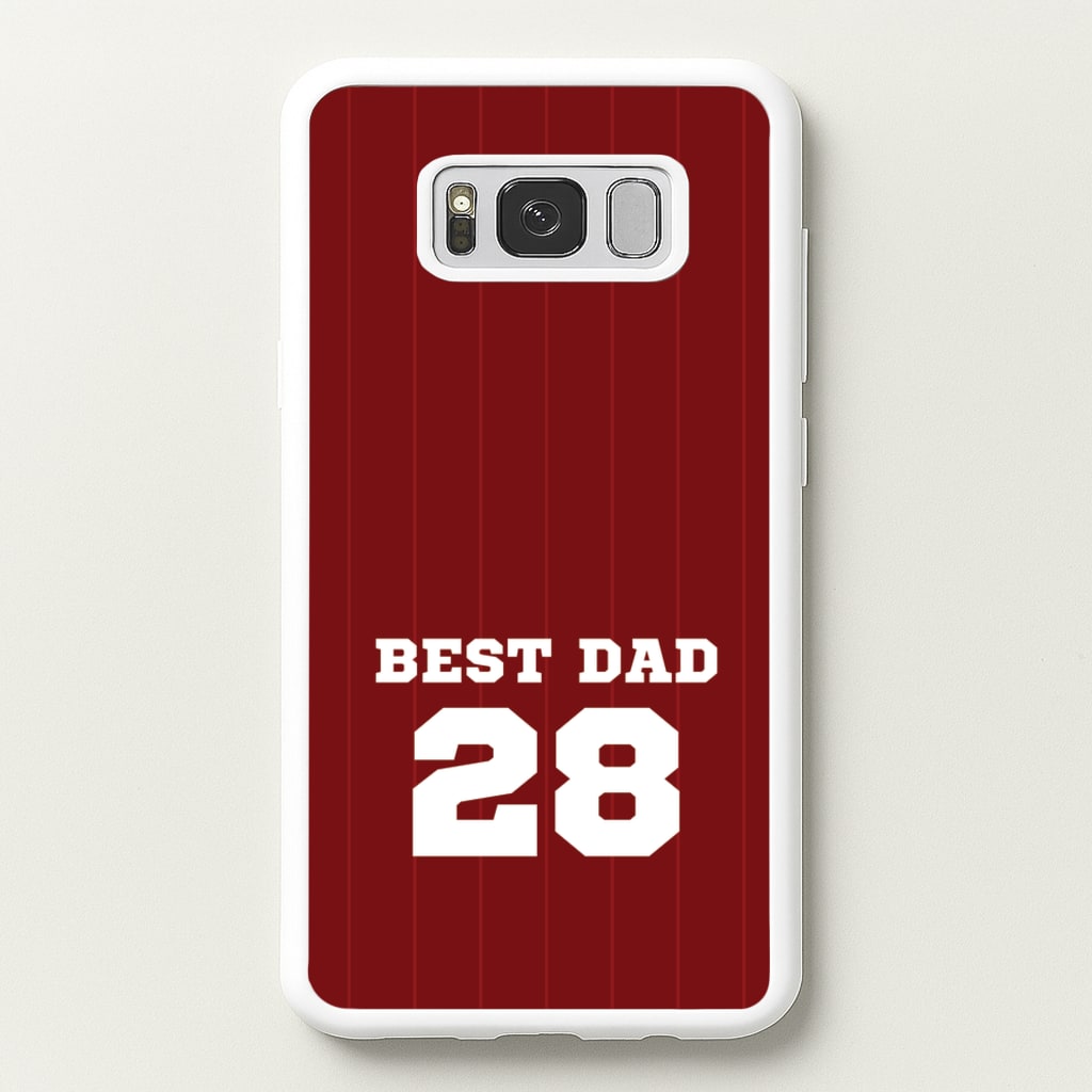 Best Dad Football Stripes Personalised - Father's Day Phone Case for Galaxy S8