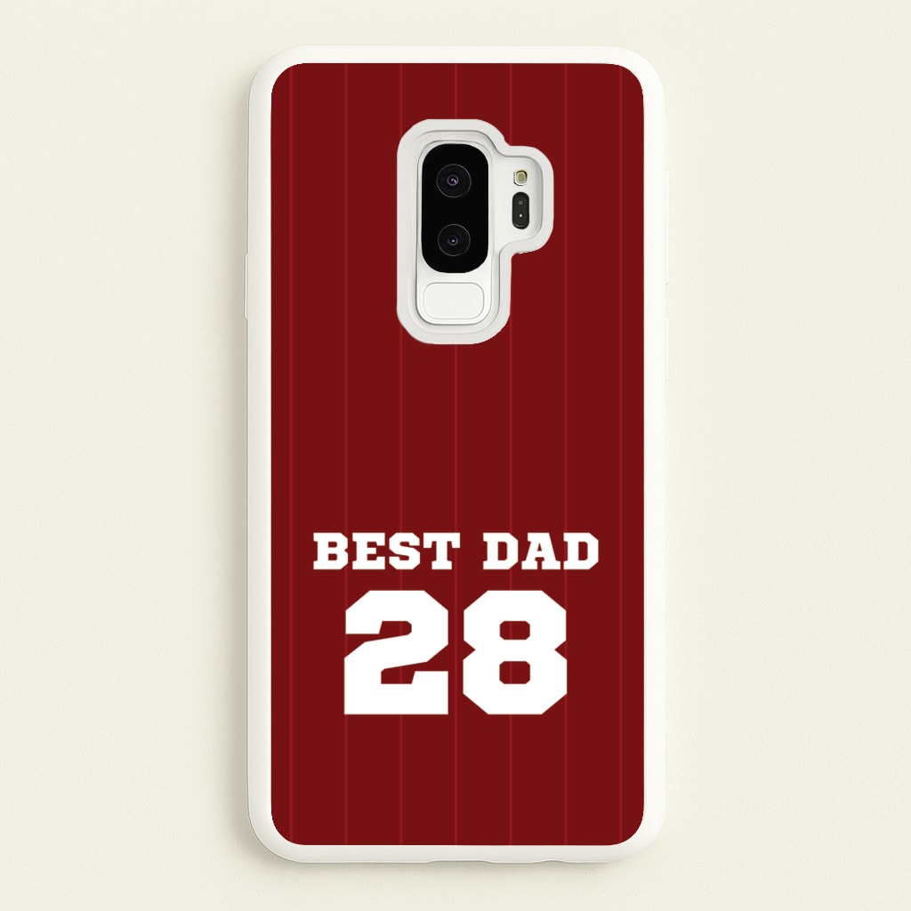 Best Dad Football Stripes Personalised - Father's Day Phone Case for Galaxy S9 Plus