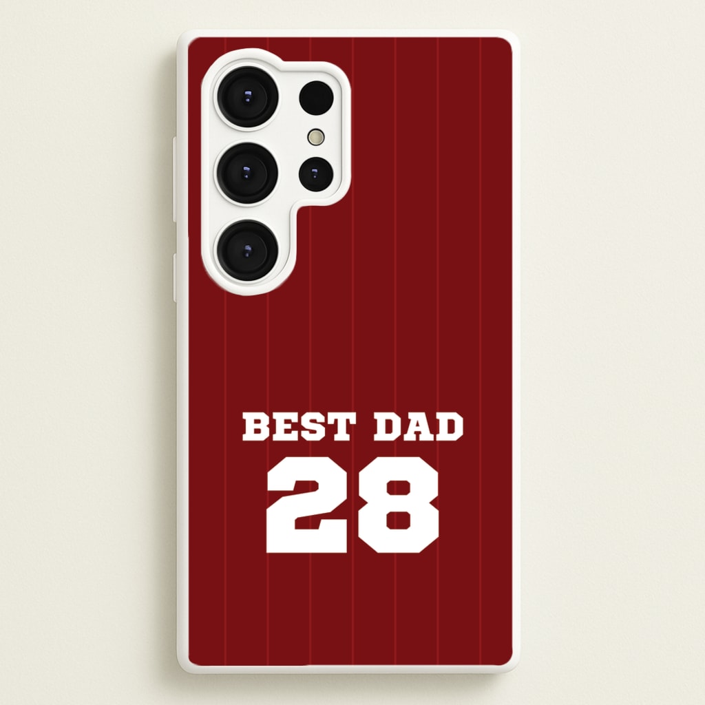 Best Dad Football Stripes Personalised - Father's Day Phone Case for Galaxy S25 Ultra