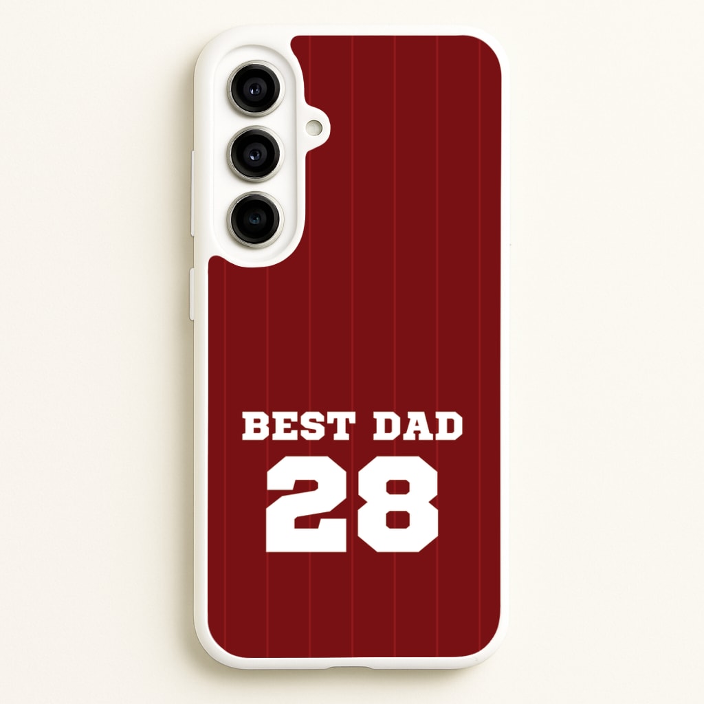 Best Dad Football Stripes Personalised - Father's Day Phone Case for Galaxy A56