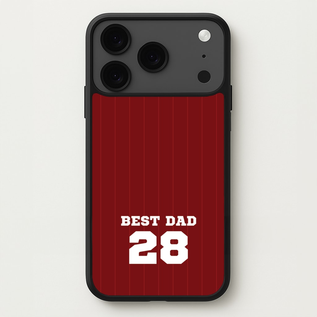 Best Dad Football Stripes Personalised Phone Case for iPhone 17 Pro