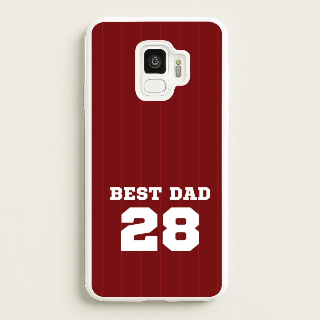 Best Dad Football Stripes Personalised - Father's Day Phone Case for Galaxy S9