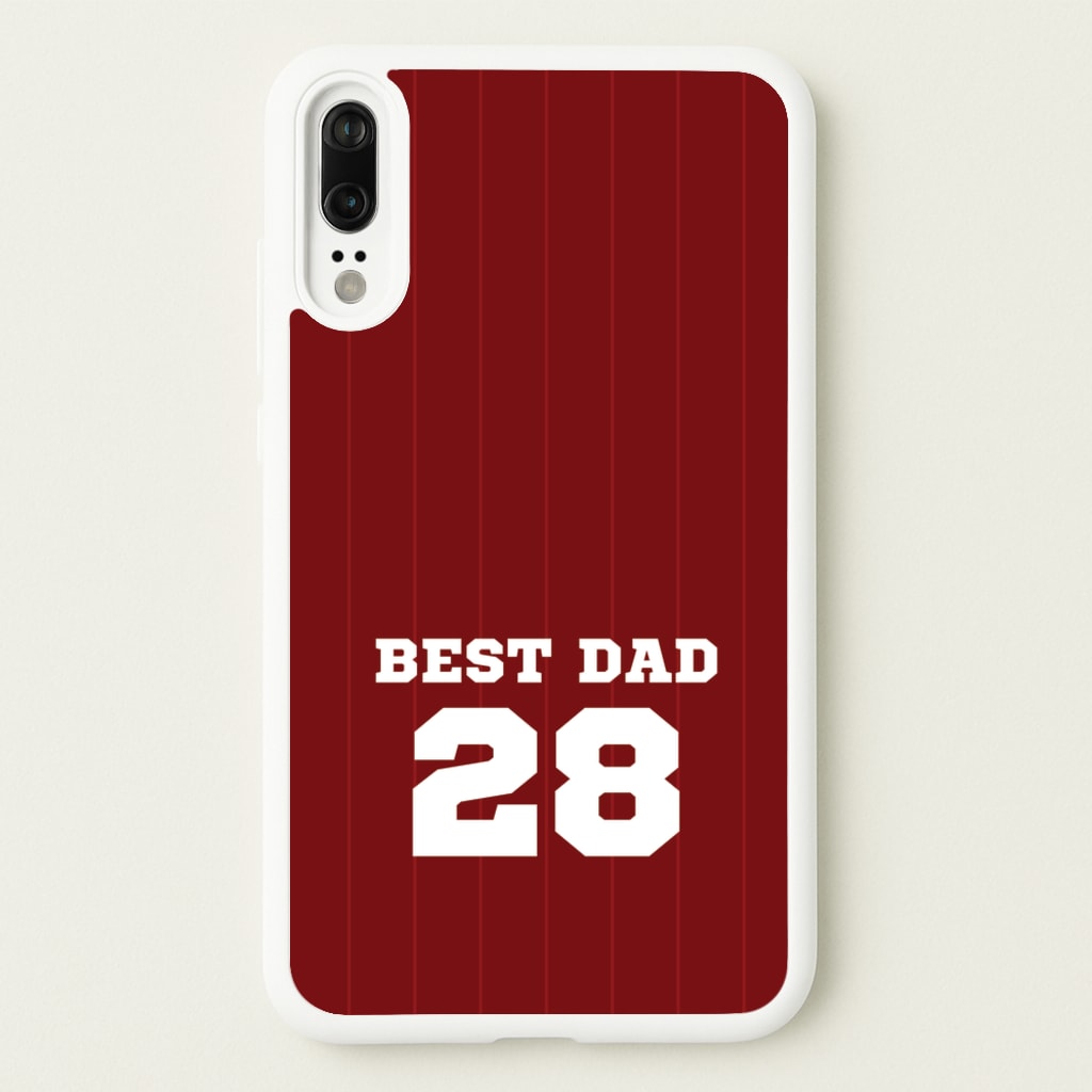 Best Dad Football Stripes Personalised - Father's Day Phone Case for Huawei P20