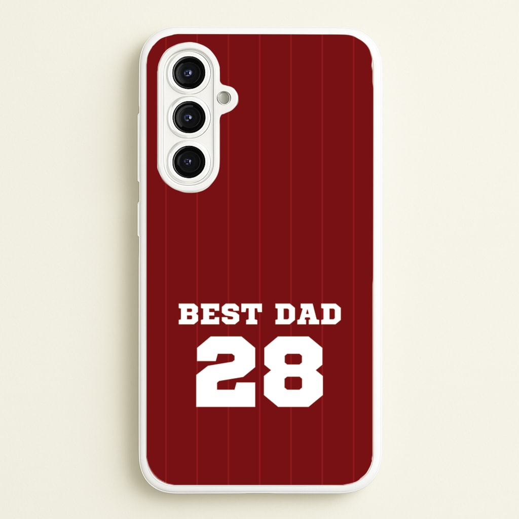 Best Dad Football Stripes Personalised - Father's Day Phone Case for Galaxy A16