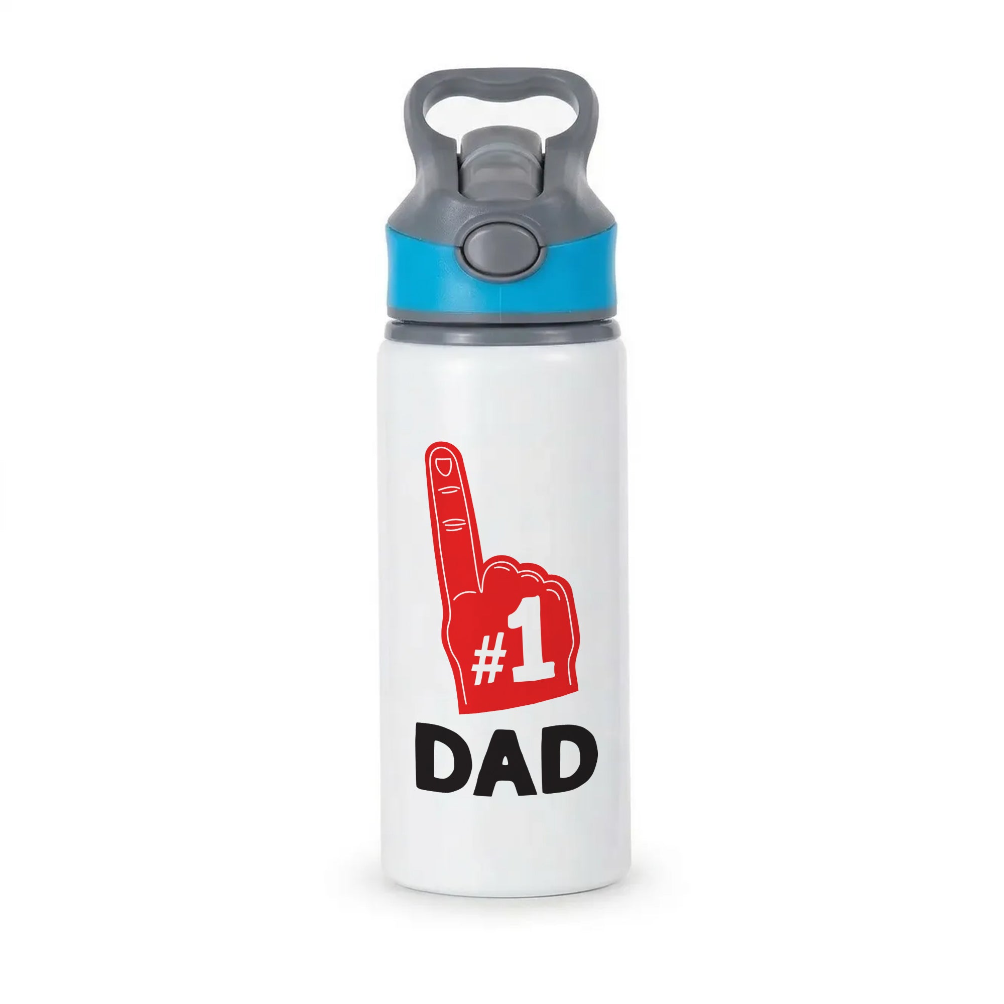 #1 Dad Foam Finger Active Water Bottle - Blue