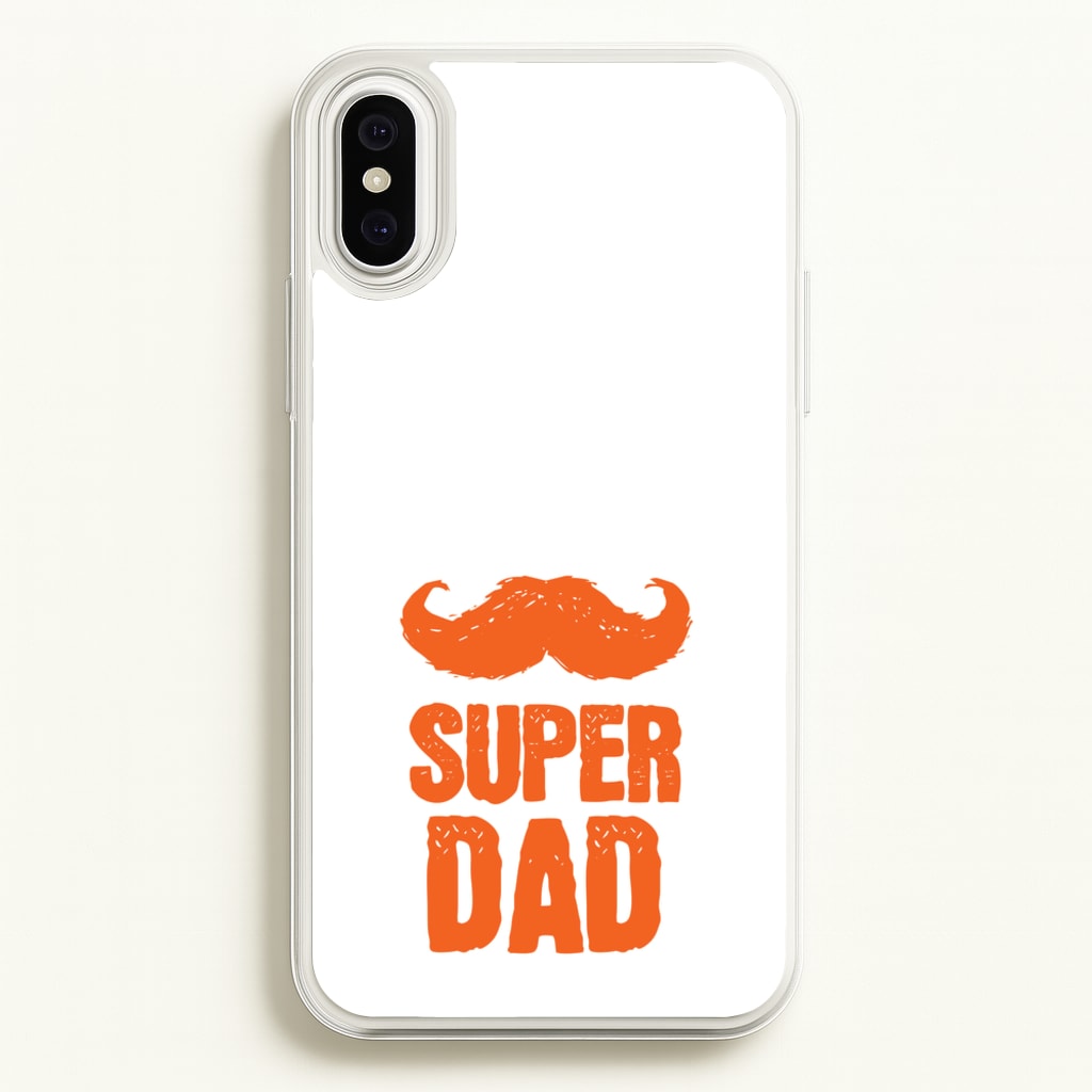 Moustache Super Dad Orange - Father's Day Phone Case for iPhone XS Max