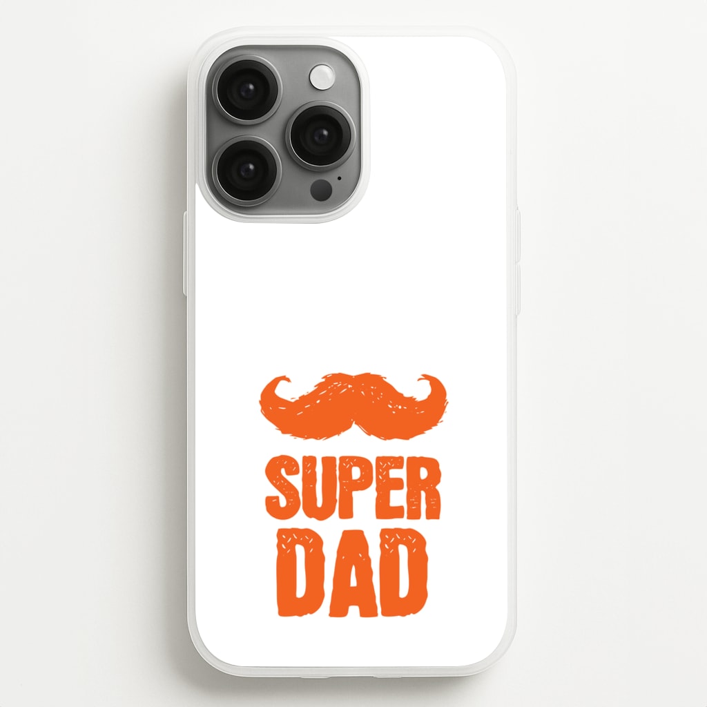 Moustache Super Dad Orange - Father's Day Phone Case for iPhone 13 Pro Max
