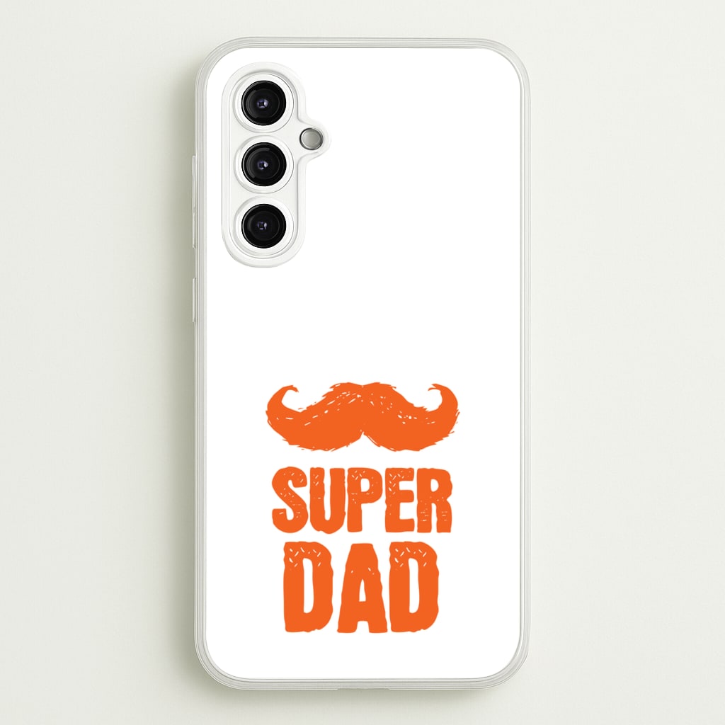 Moustache Super Dad Orange - Father's Day Phone Case for Galaxy A14