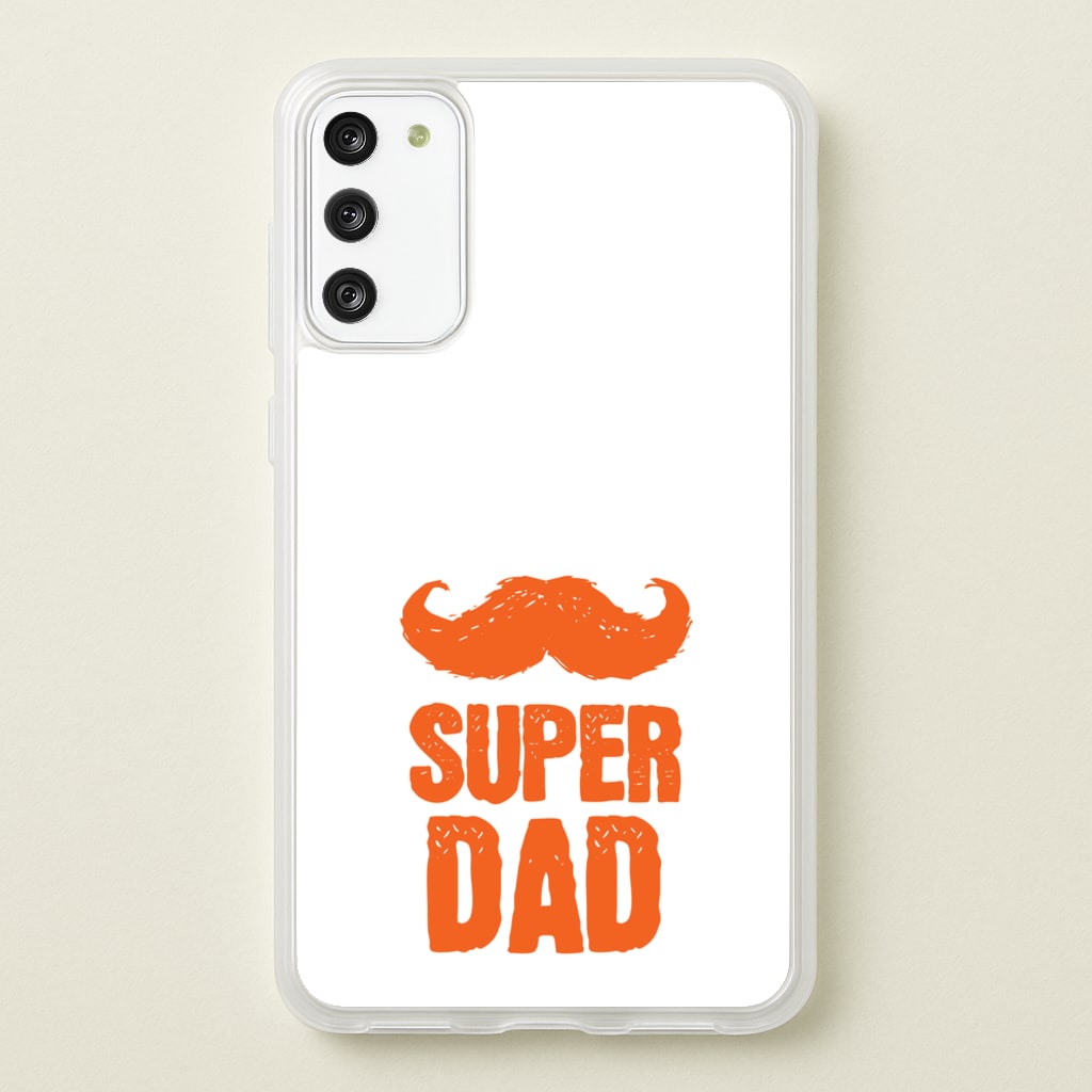 Moustache Super Dad Orange - Father's Day Phone Case for Galaxy S20FE
