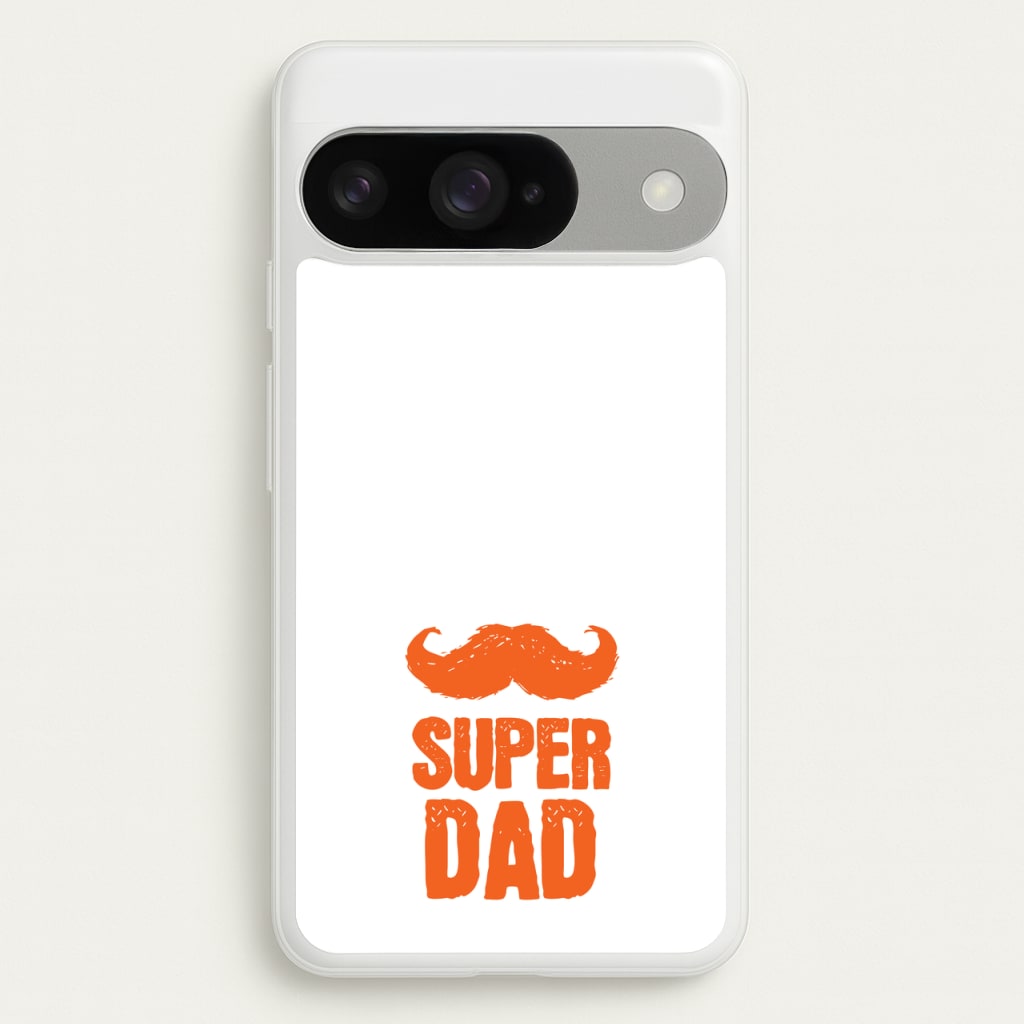 Moustache Super Dad Orange Phone Case for Google Pixel 10 / 10 Pro