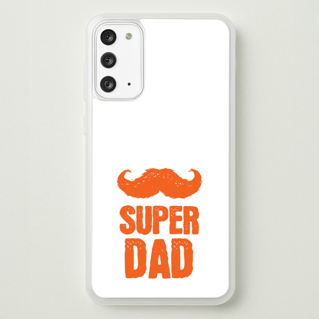 Moustache Super Dad Orange - Father's Day Phone Case for Galaxy Note 20