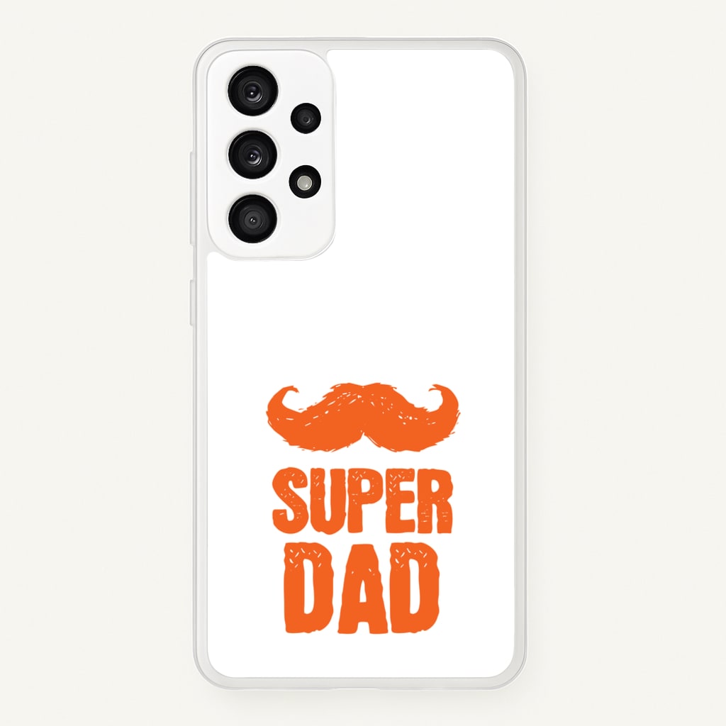 Moustache Super Dad Orange - Father's Day Phone Case for Galaxy A53