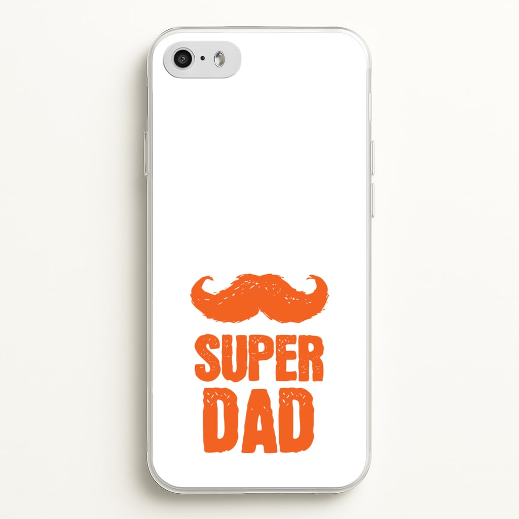 Moustache Super Dad Orange - Father's Day Phone Case for iPhone 5 / 5s / SE 2016