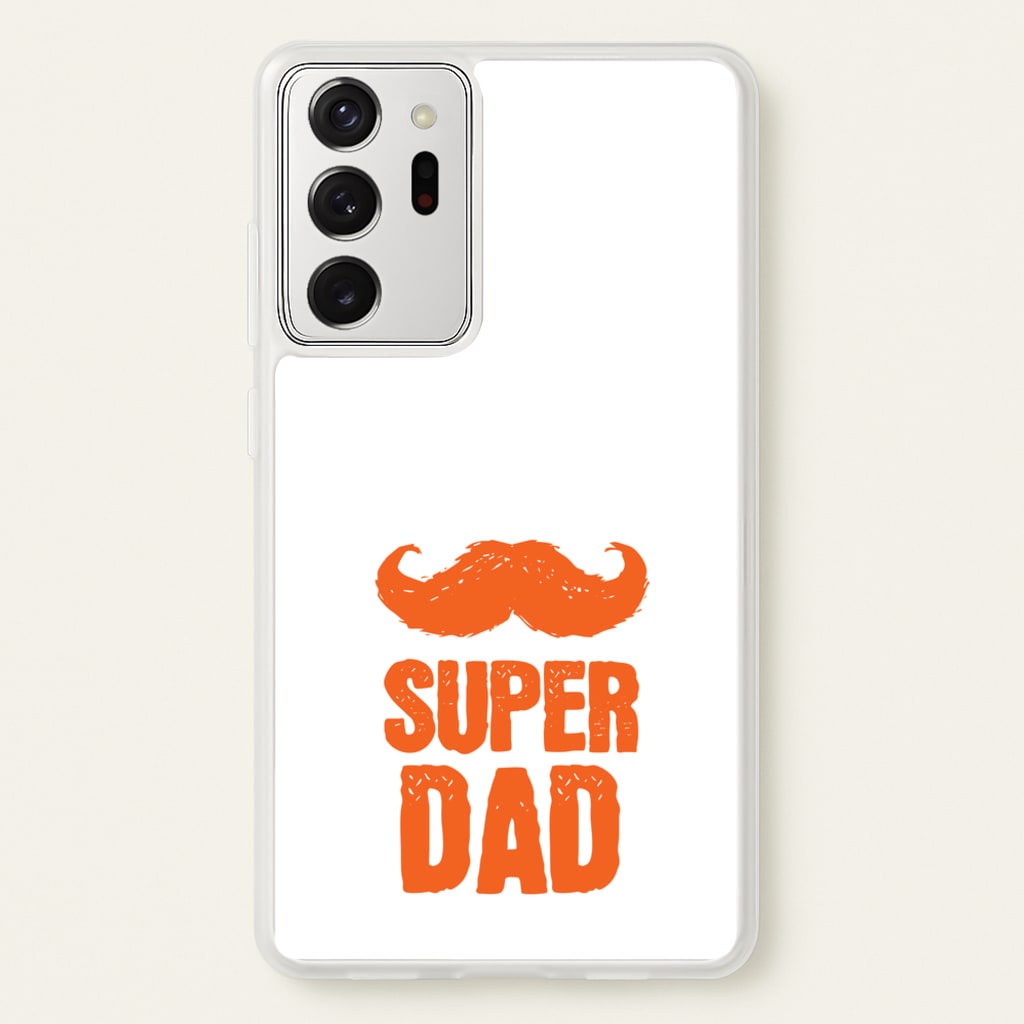 Moustache Super Dad Orange - Father's Day Phone Case for Galaxy Note 20 Ultra
