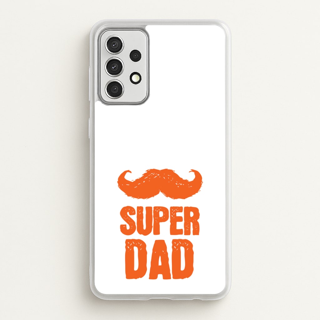 Moustache Super Dad Orange - Father's Day Phone Case for Galaxy A52 / A52s