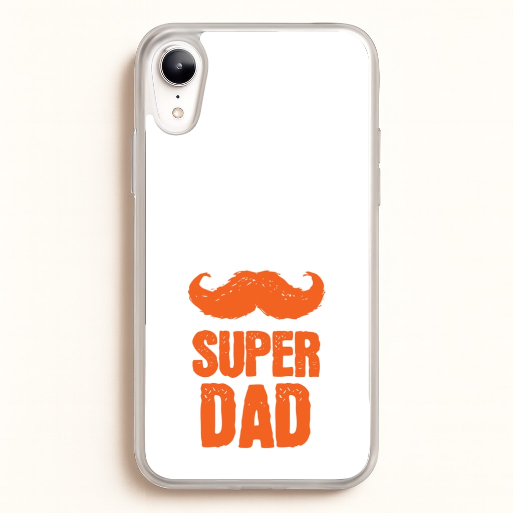 Moustache Super Dad Orange - Father's Day Phone Case for iPhone XR