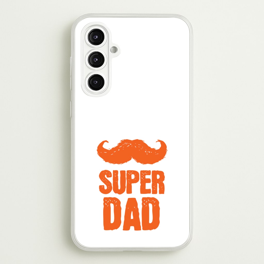 Moustache Super Dad Orange - Father's Day Phone Case for Galaxy A16