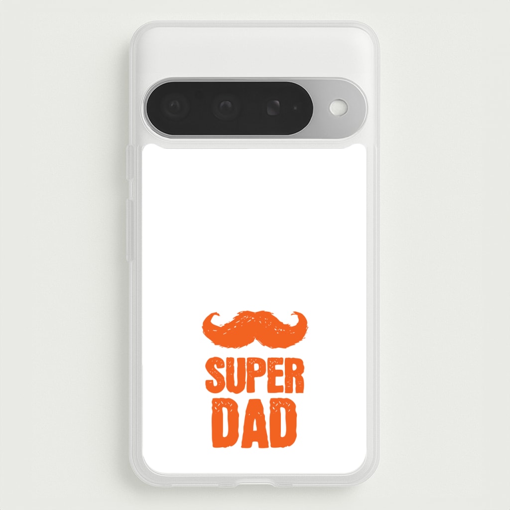 Moustache Super Dad Orange Phone Case for Google Pixel 10 Pro XL