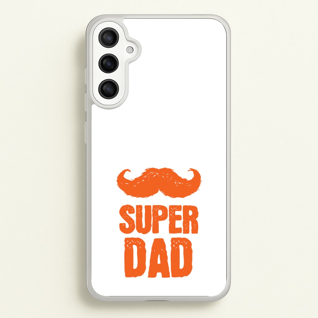 Moustache Super Dad Orange - Father's Day Phone Case for Galaxy A36