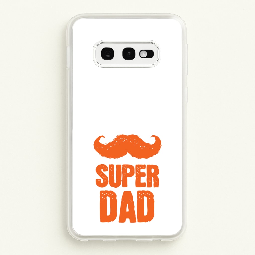 Moustache Super Dad Orange - Father's Day Phone Case for Galaxy S10e