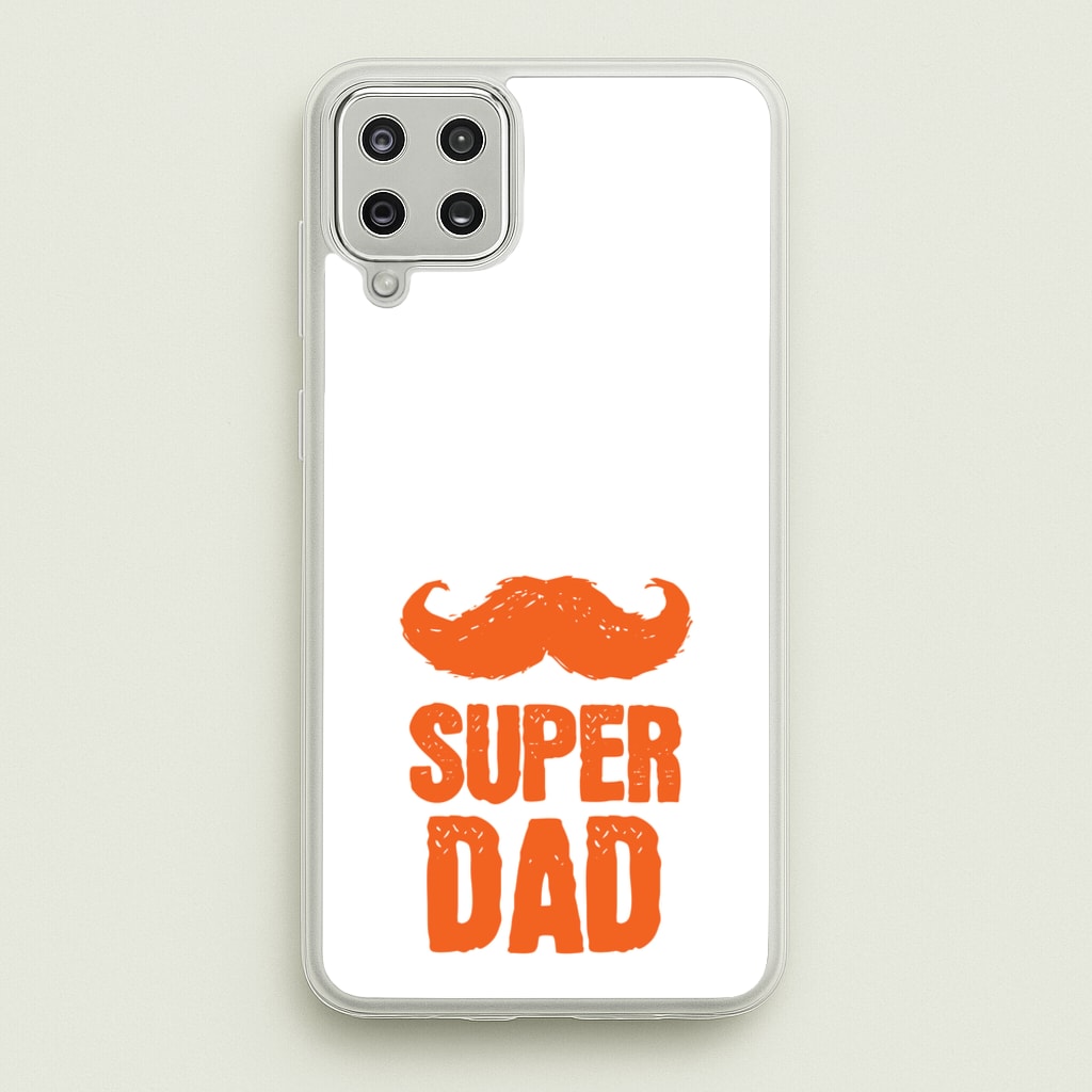 Moustache Super Dad Orange - Father's Day Phone Case for Galaxy A12