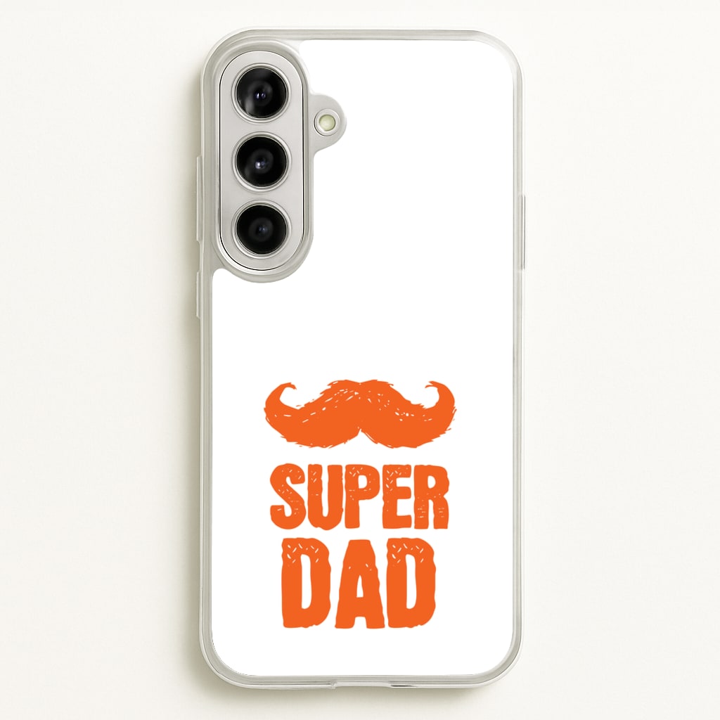 Moustache Super Dad Orange - Father's Day Phone Case for Galaxy A56