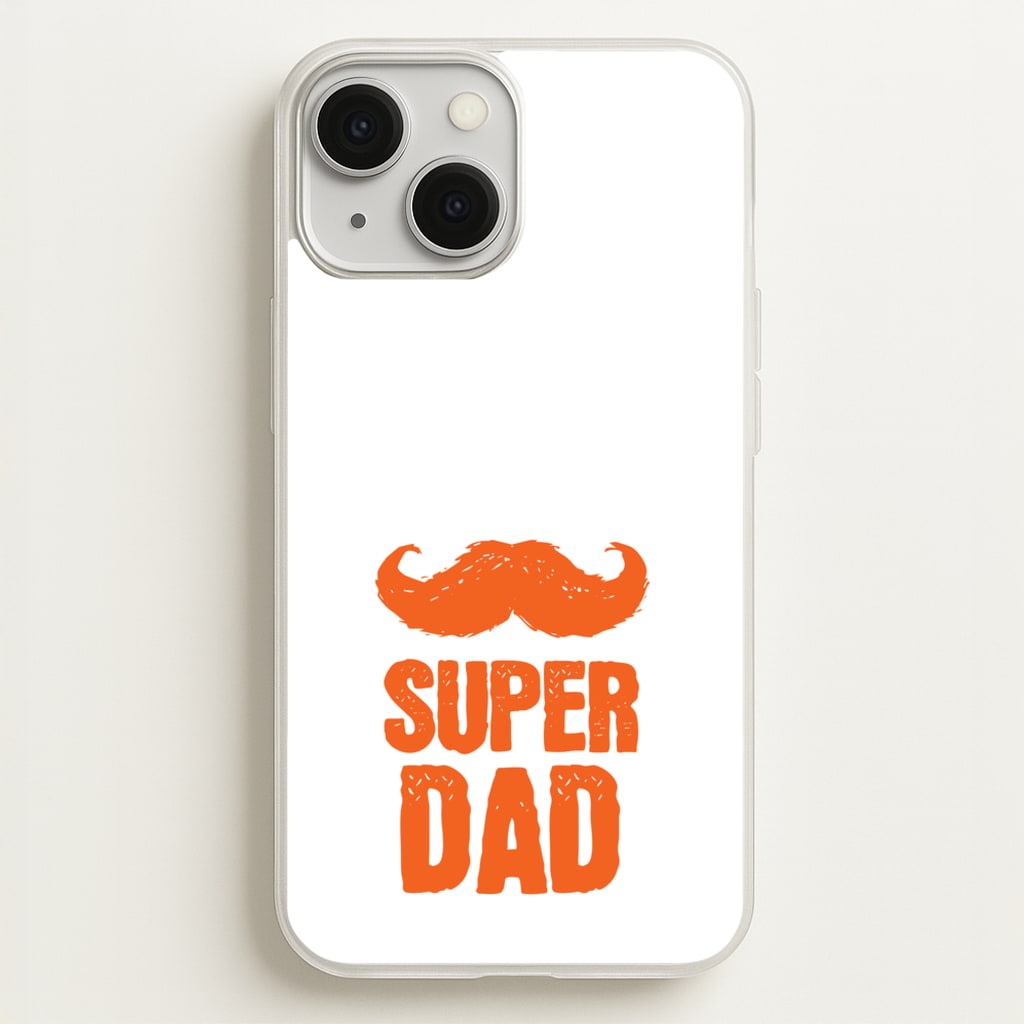 Moustache Super Dad Orange - Father's Day Phone Case for iPhone 13 Mini