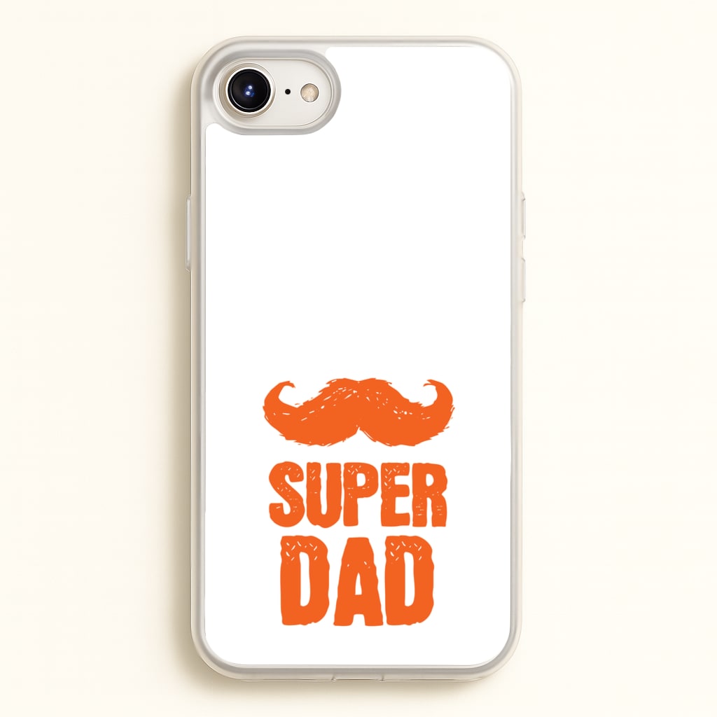 Moustache Super Dad Orange - Father's Day Phone Case for iPhone 6 Plus / 7 Plus / 8 Plus