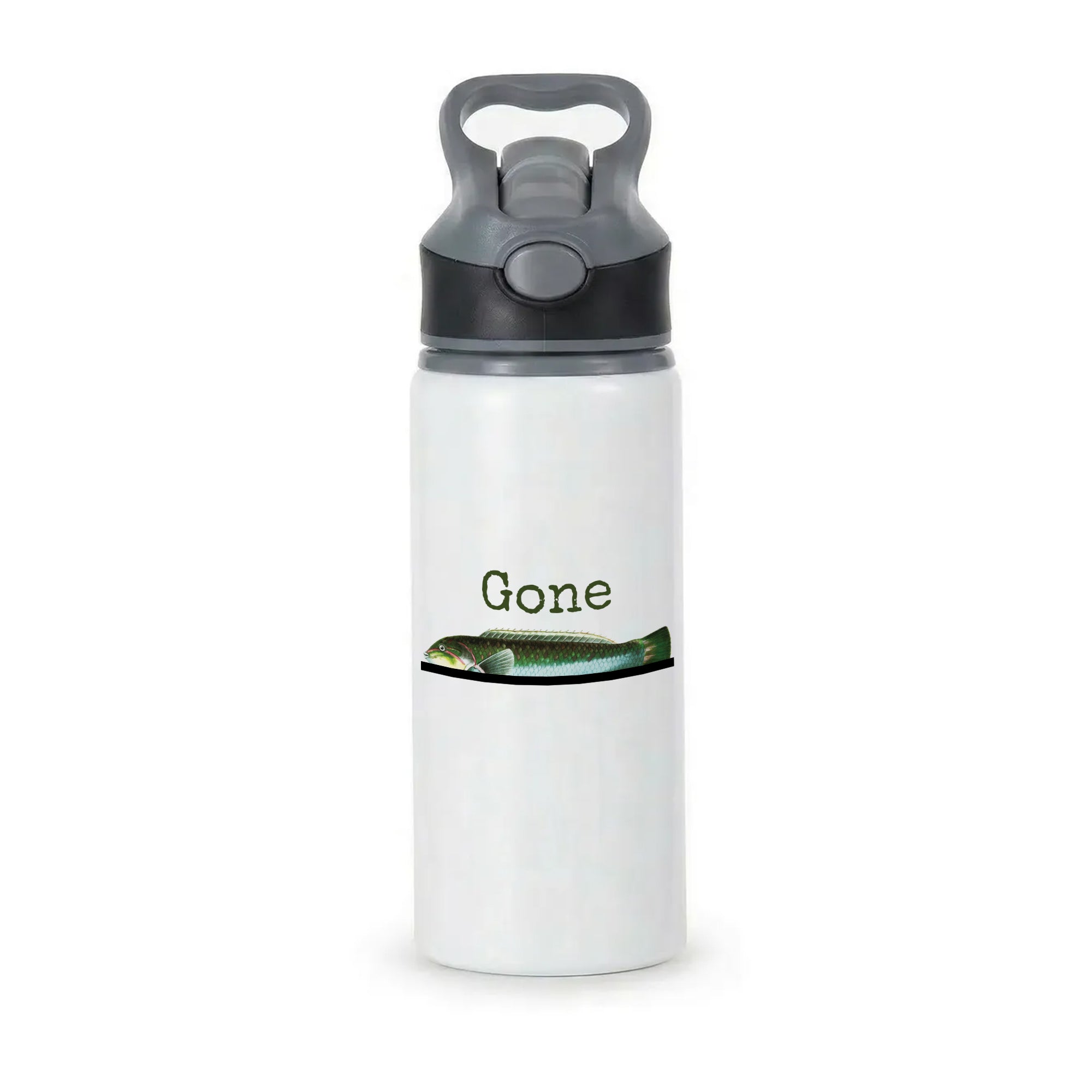 Gone Fishing Active Water Bottle - Black