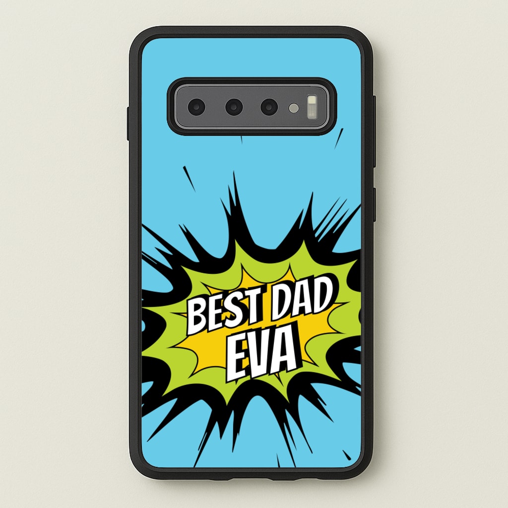 Comic Book Best Dad Eva - Father's Day Phone Case for Galaxy S10 Plus