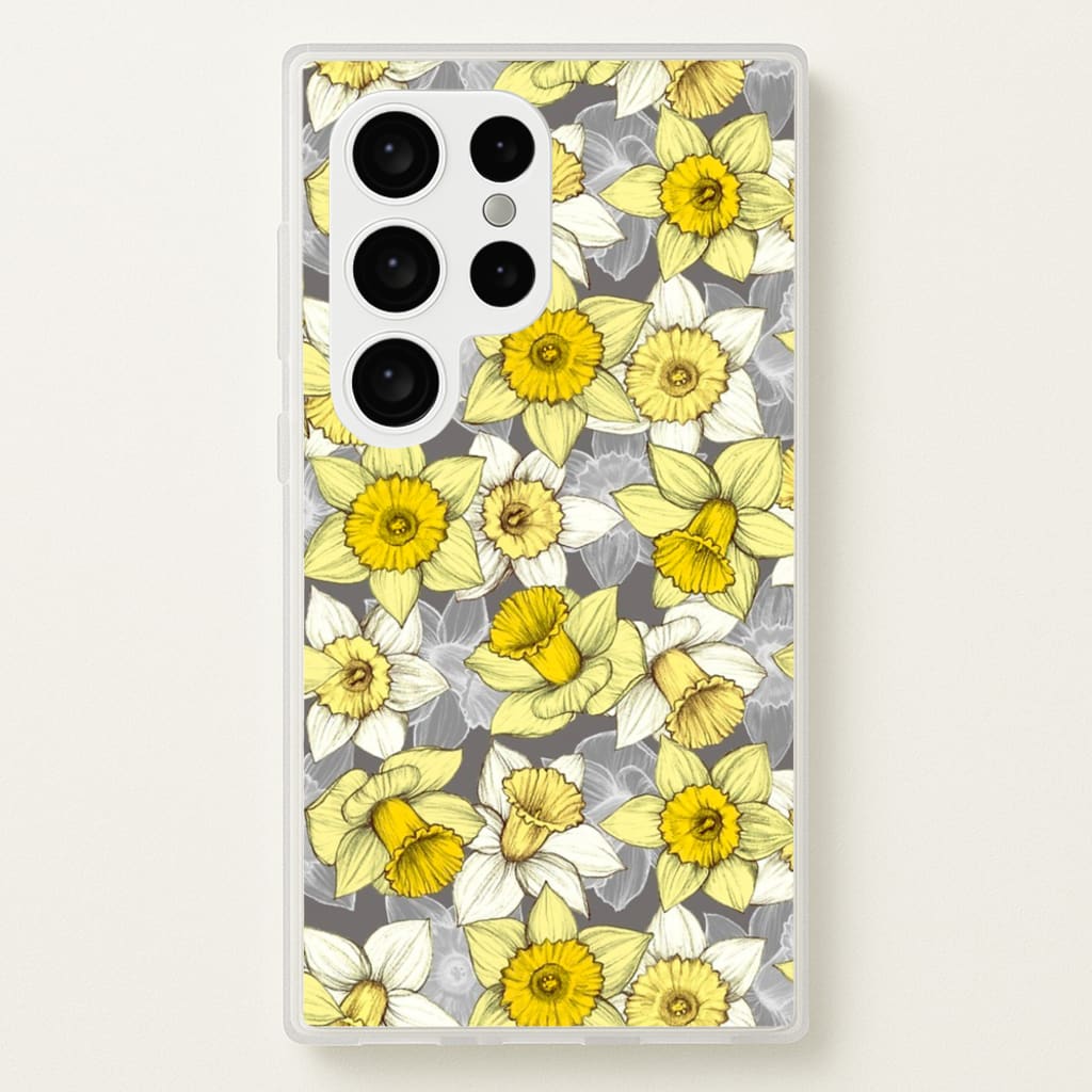 Daffodil Daze - Spring Pattern - Floral Phone Case for Galaxy S24 Ultra