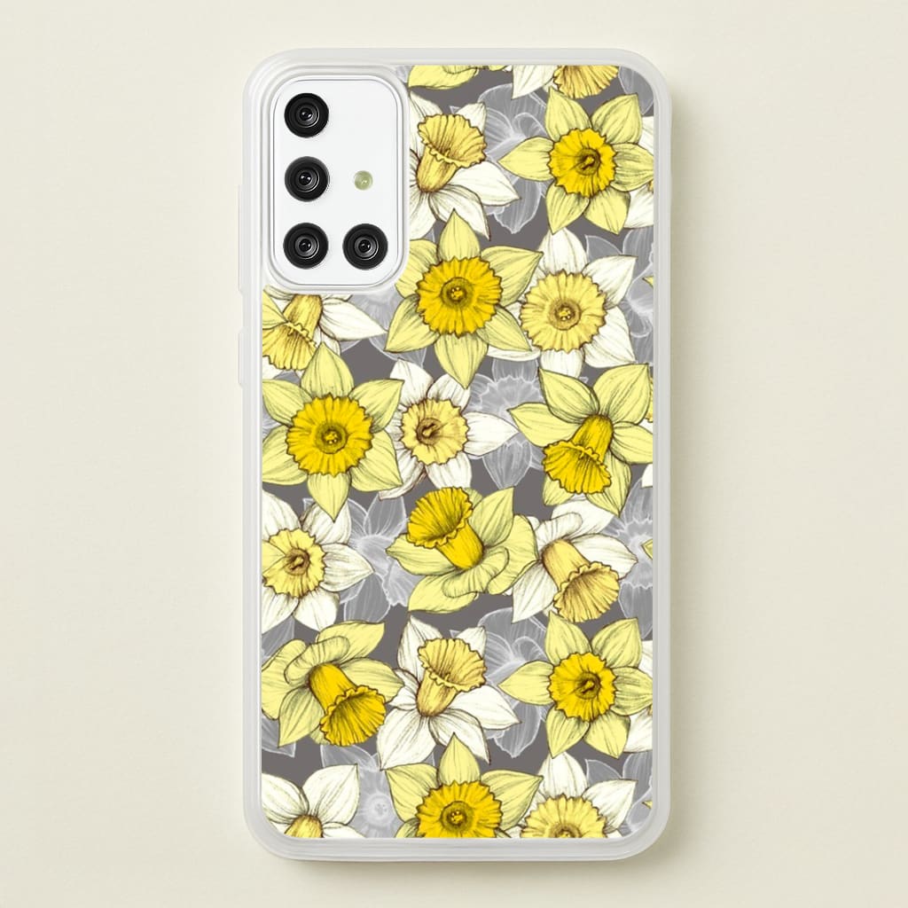 Daffodil Daze - Spring Pattern - Floral Phone Case for Galaxy A71