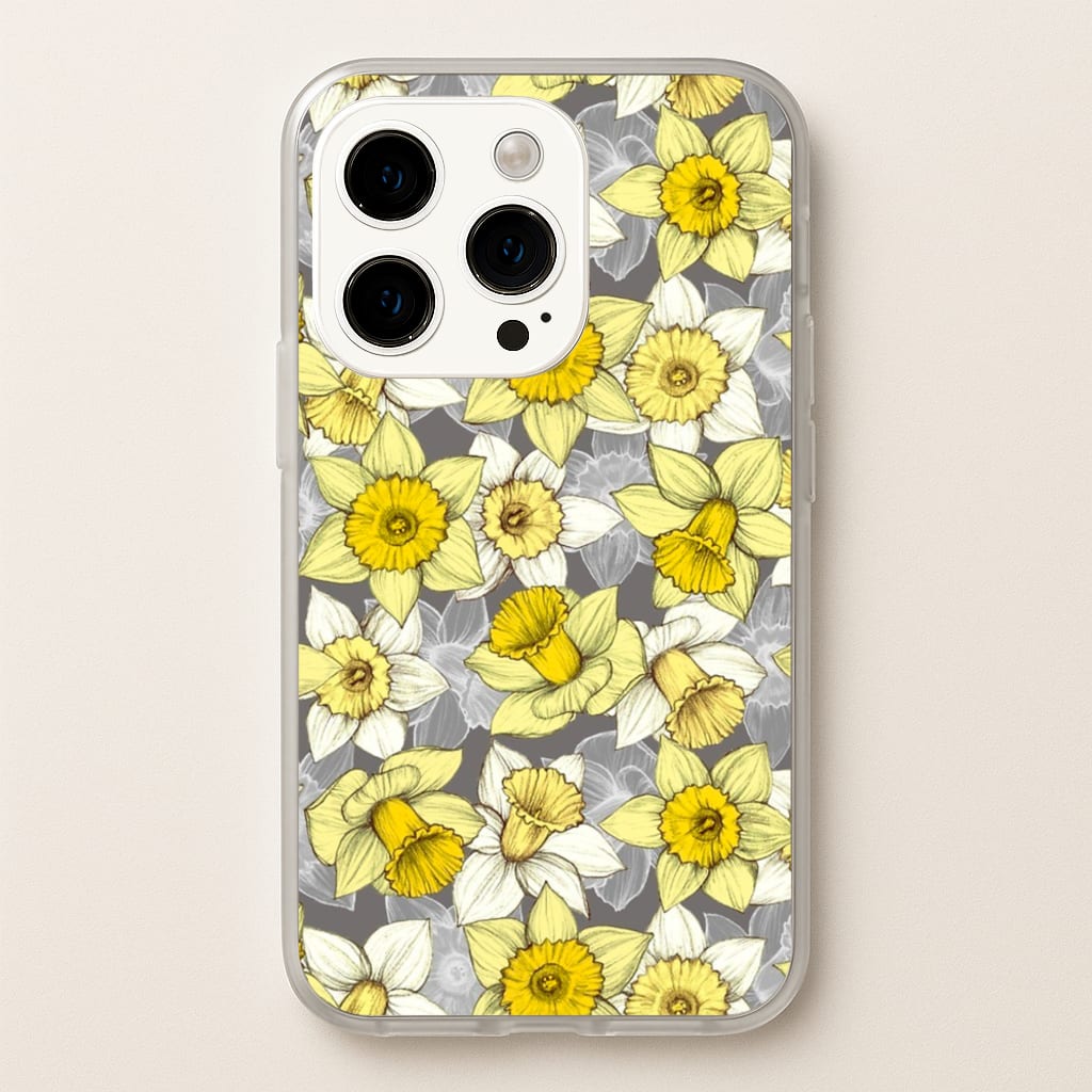 Daffodil Daze - Spring Pattern - Floral Phone Case for iPhone 14 Pro