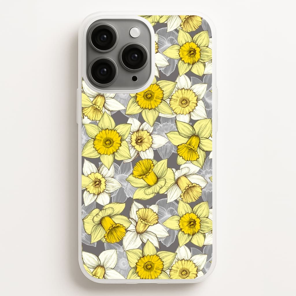 Daffodil Daze - Spring Pattern - Floral Phone Case for iPhone 11 Pro
