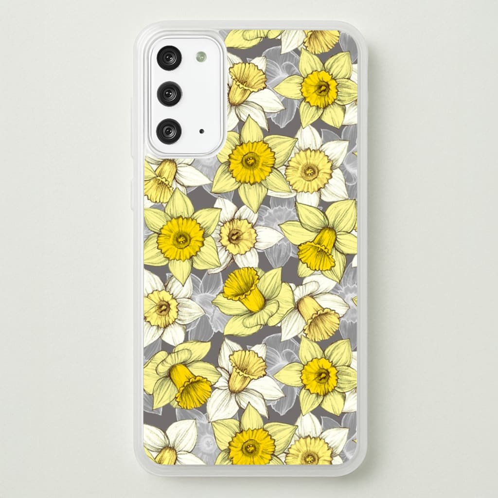 Daffodil Daze - Spring Pattern - Floral Phone Case for Galaxy Note 20