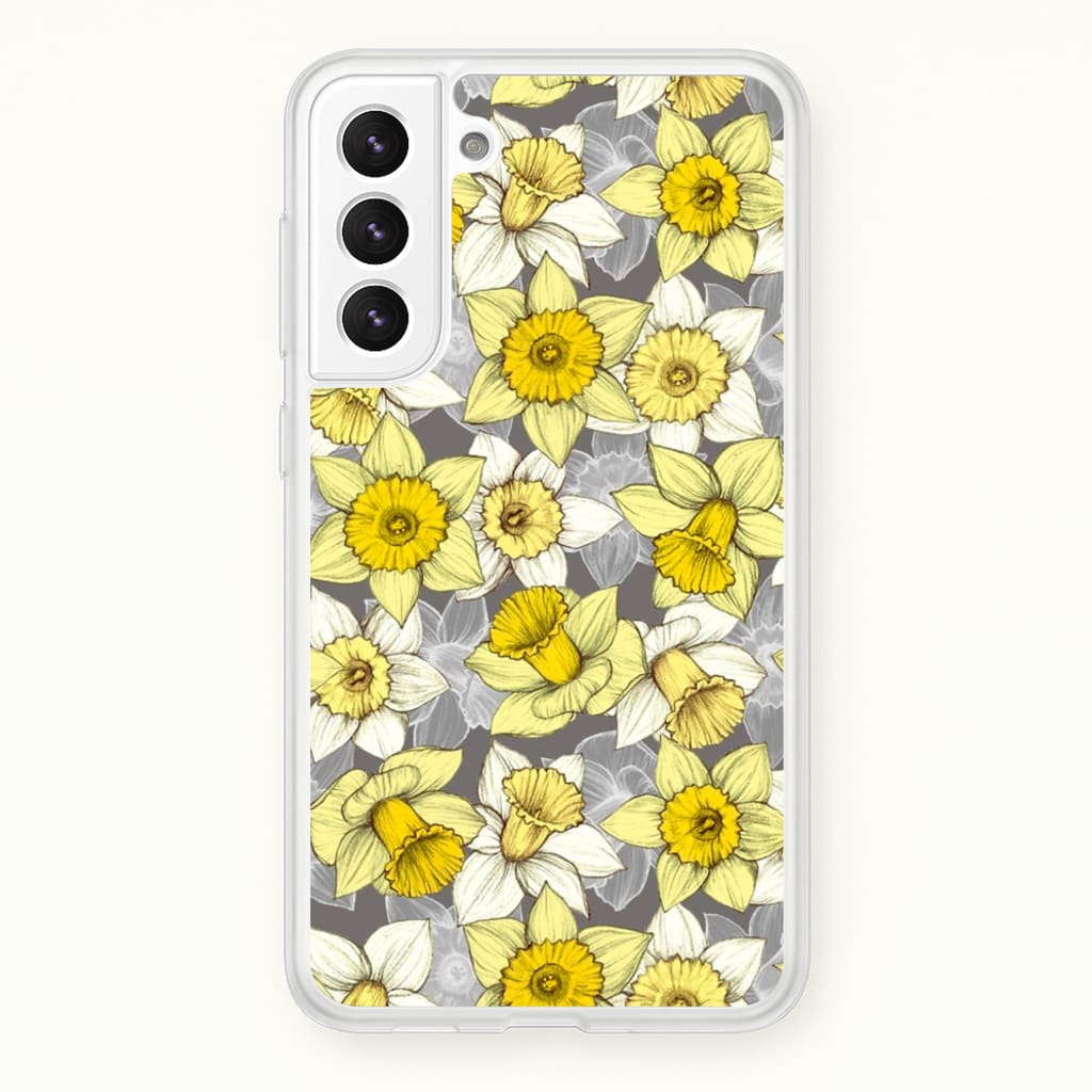 Daffodil Daze - Spring Pattern - Floral Phone Case for Galaxy S21 Plus