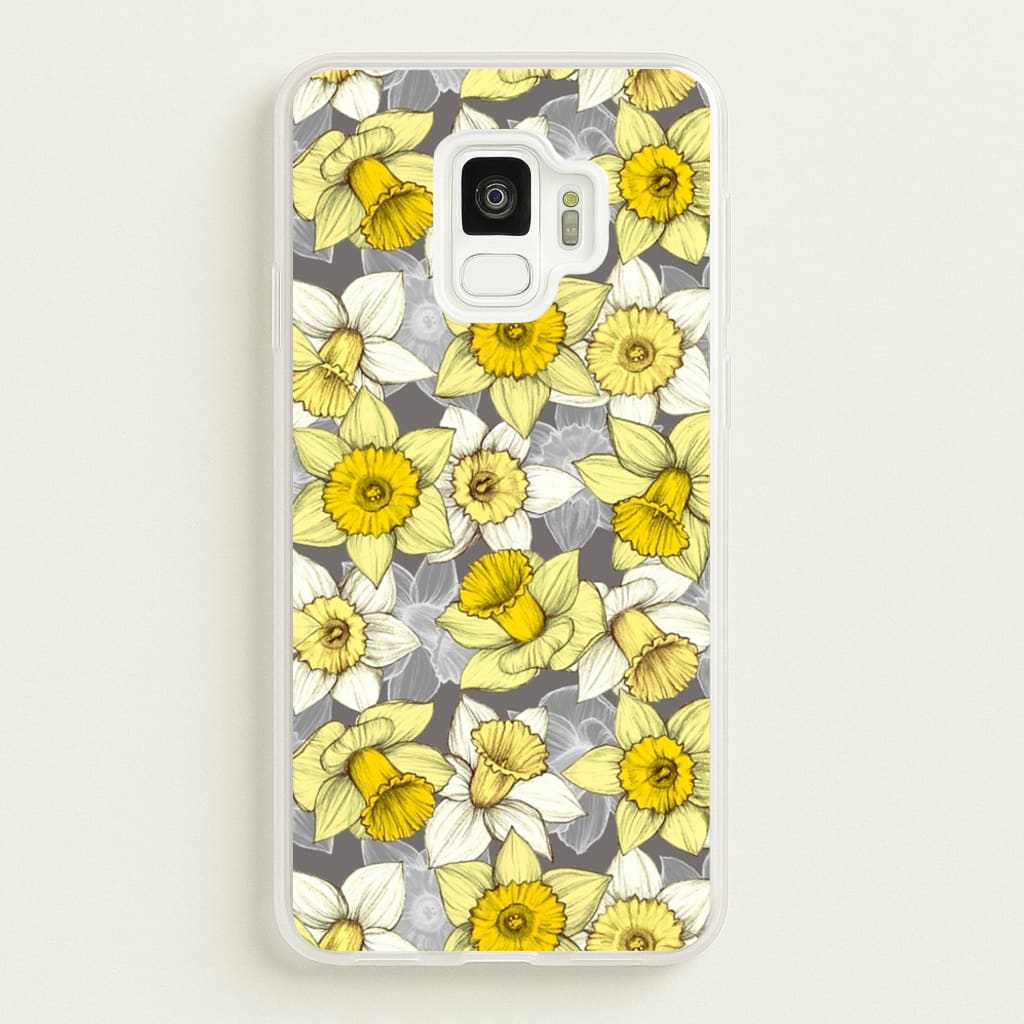 Daffodil Daze - Spring Pattern - Floral Phone Case for Galaxy S9