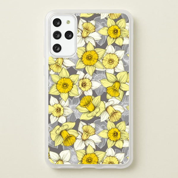 Daffodil Daze - Spring Pattern - Floral Phone Case for Galaxy S20 Plus