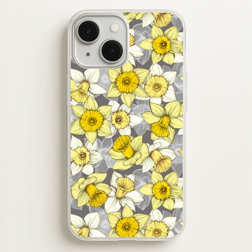 Daffodil Daze - Spring Pattern - Floral Phone Case for iPhone 13 Mini
